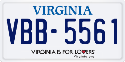 VA license plate VBB5561