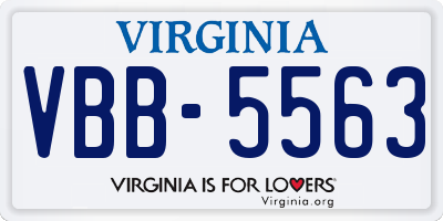 VA license plate VBB5563