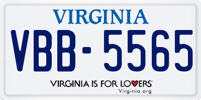 VA license plate VBB5565