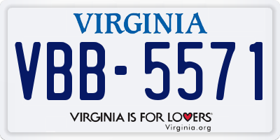 VA license plate VBB5571