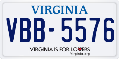 VA license plate VBB5576