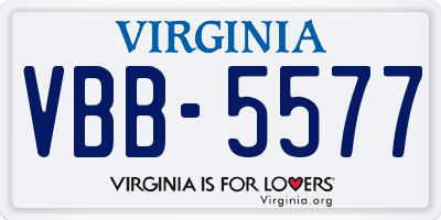 VA license plate VBB5577