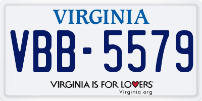 VA license plate VBB5579