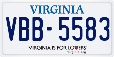 VA license plate VBB5583