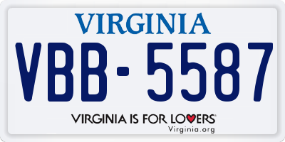 VA license plate VBB5587