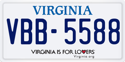 VA license plate VBB5588