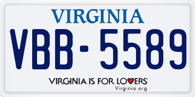 VA license plate VBB5589