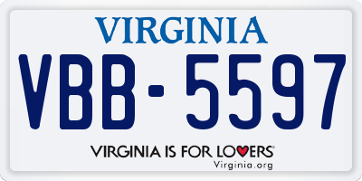 VA license plate VBB5597
