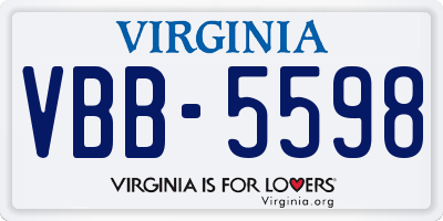 VA license plate VBB5598