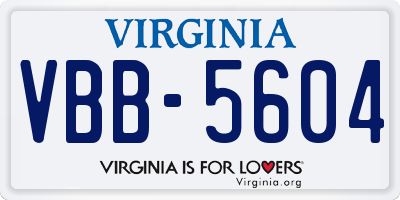 VA license plate VBB5604