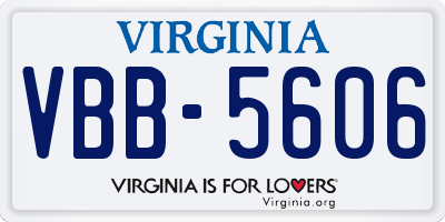 VA license plate VBB5606