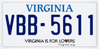 VA license plate VBB5611