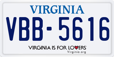 VA license plate VBB5616