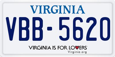 VA license plate VBB5620