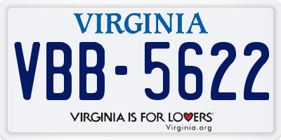 VA license plate VBB5622