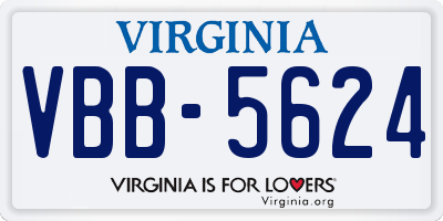 VA license plate VBB5624