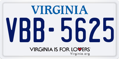VA license plate VBB5625