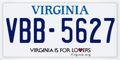 VA license plate VBB5627