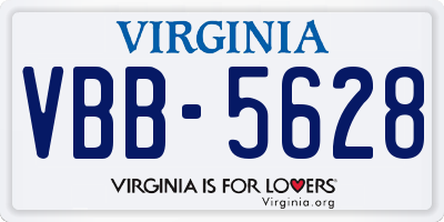 VA license plate VBB5628