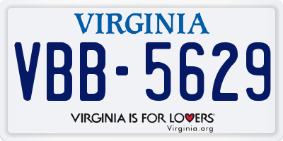 VA license plate VBB5629