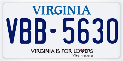 VA license plate VBB5630