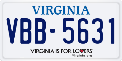 VA license plate VBB5631