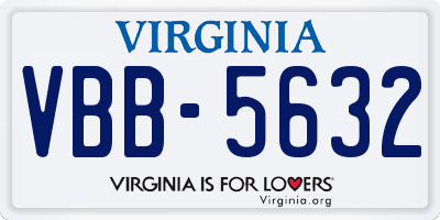 VA license plate VBB5632