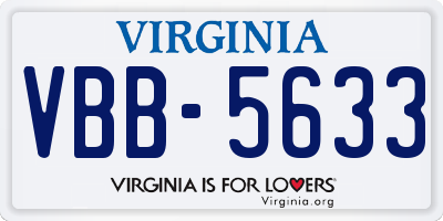 VA license plate VBB5633