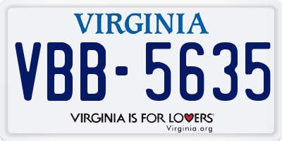 VA license plate VBB5635