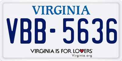 VA license plate VBB5636