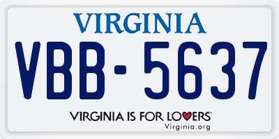 VA license plate VBB5637