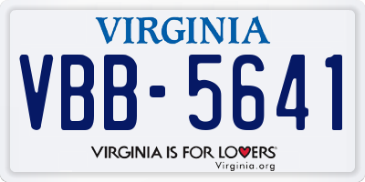 VA license plate VBB5641
