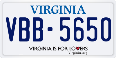 VA license plate VBB5650