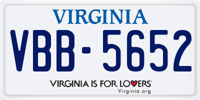 VA license plate VBB5652
