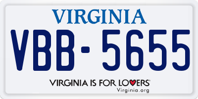 VA license plate VBB5655