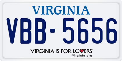 VA license plate VBB5656