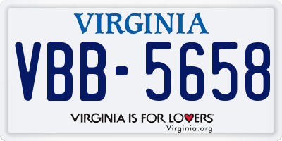 VA license plate VBB5658