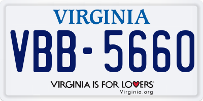 VA license plate VBB5660