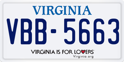 VA license plate VBB5663