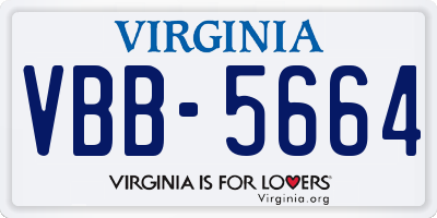VA license plate VBB5664