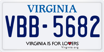 VA license plate VBB5682