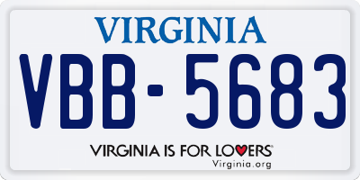 VA license plate VBB5683