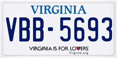VA license plate VBB5693