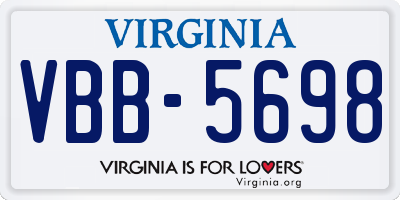 VA license plate VBB5698