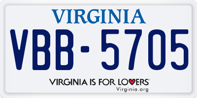 VA license plate VBB5705