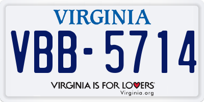 VA license plate VBB5714