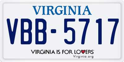 VA license plate VBB5717