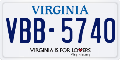 VA license plate VBB5740