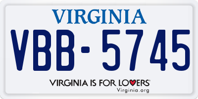 VA license plate VBB5745