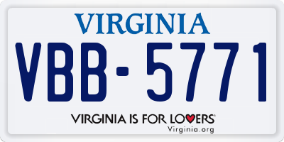VA license plate VBB5771